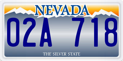 NV license plate 02A718