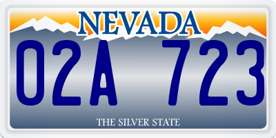 NV license plate 02A723