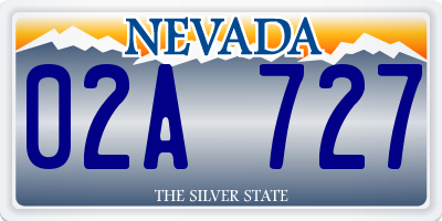 NV license plate 02A727