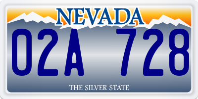 NV license plate 02A728