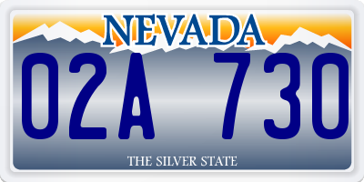 NV license plate 02A730