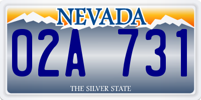 NV license plate 02A731