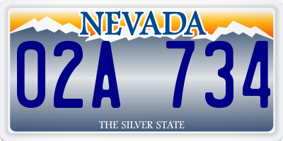 NV license plate 02A734