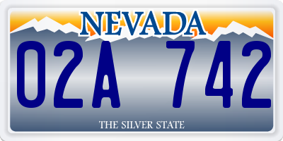 NV license plate 02A742