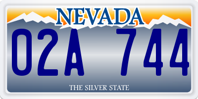 NV license plate 02A744