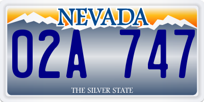 NV license plate 02A747