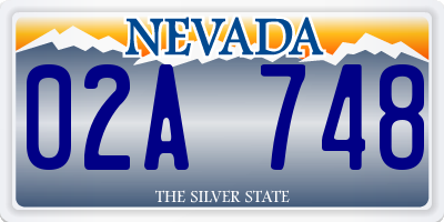 NV license plate 02A748