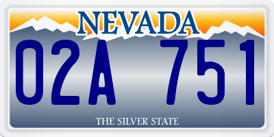 NV license plate 02A751