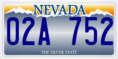 NV license plate 02A752