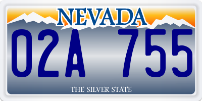 NV license plate 02A755