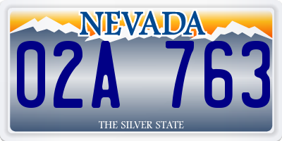 NV license plate 02A763