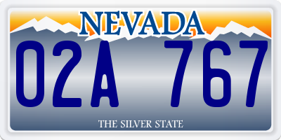 NV license plate 02A767