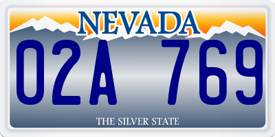 NV license plate 02A769