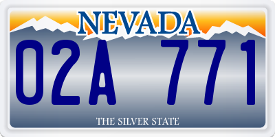 NV license plate 02A771