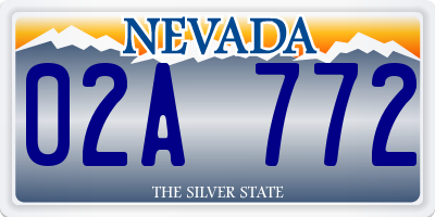 NV license plate 02A772