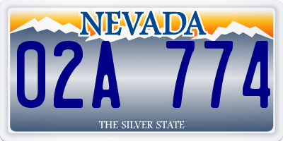 NV license plate 02A774