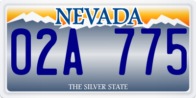 NV license plate 02A775