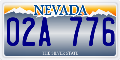 NV license plate 02A776