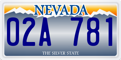 NV license plate 02A781