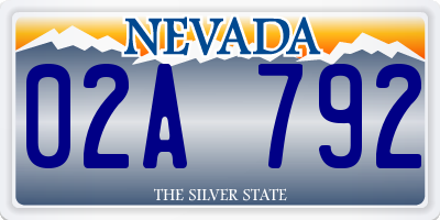 NV license plate 02A792