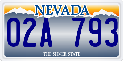 NV license plate 02A793