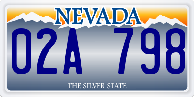 NV license plate 02A798