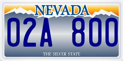 NV license plate 02A800