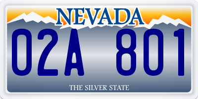 NV license plate 02A801