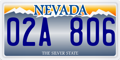 NV license plate 02A806