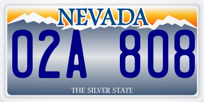 NV license plate 02A808