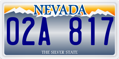 NV license plate 02A817