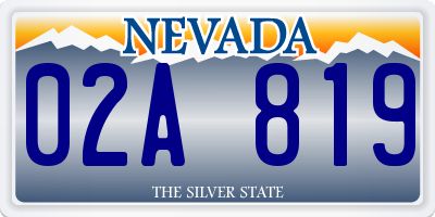 NV license plate 02A819