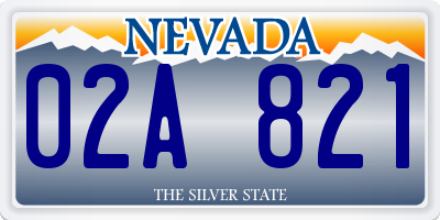 NV license plate 02A821