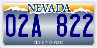 NV license plate 02A822