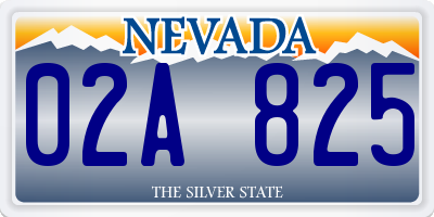 NV license plate 02A825