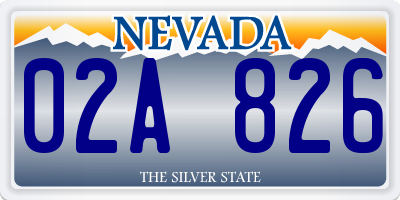 NV license plate 02A826