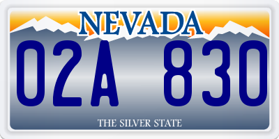 NV license plate 02A830