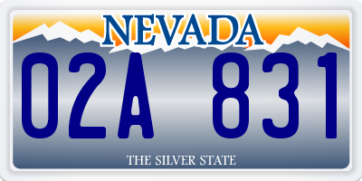 NV license plate 02A831