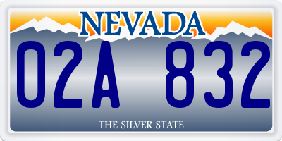 NV license plate 02A832