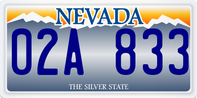 NV license plate 02A833