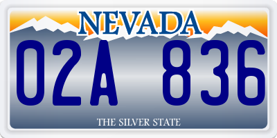 NV license plate 02A836