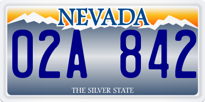 NV license plate 02A842
