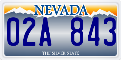 NV license plate 02A843