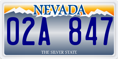 NV license plate 02A847