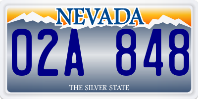 NV license plate 02A848