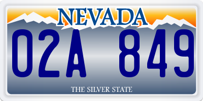 NV license plate 02A849