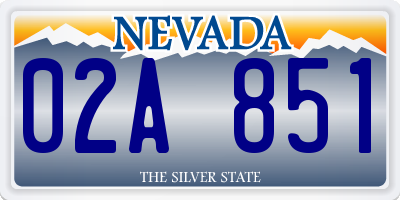 NV license plate 02A851