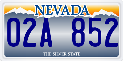 NV license plate 02A852