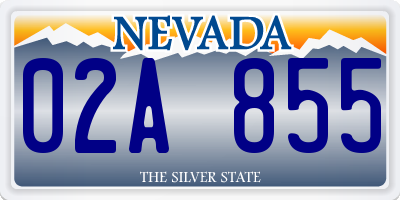 NV license plate 02A855