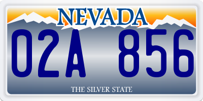 NV license plate 02A856